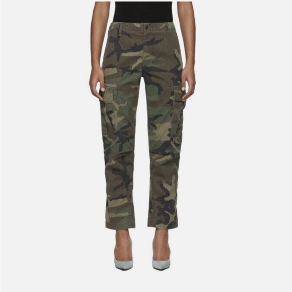 RE/DONE Womens Multicolor Green Camo Cargo Pants Straight leg Pocket Pants 25 - Picture 1 of 10